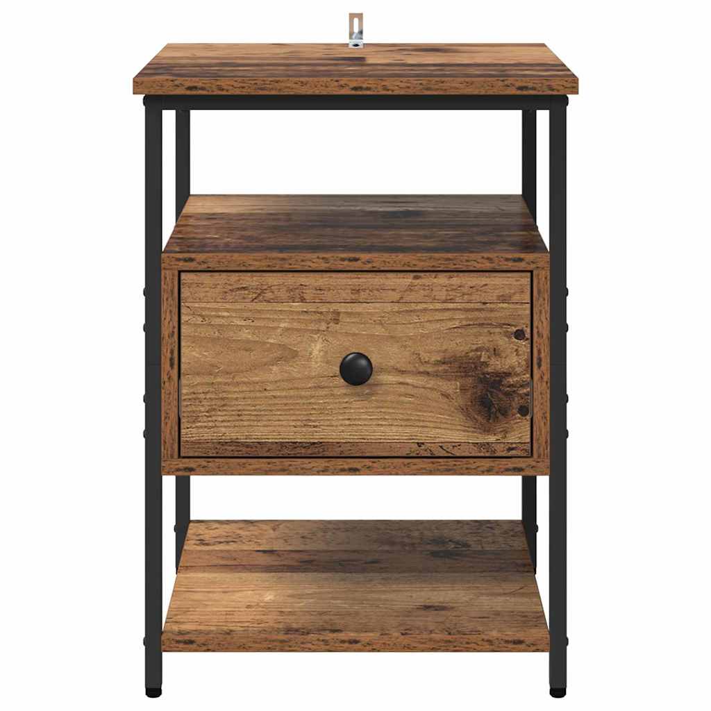Bedside Cabinet 2 pcs Old wood 40 x 42 x 56 cm Engineered wood